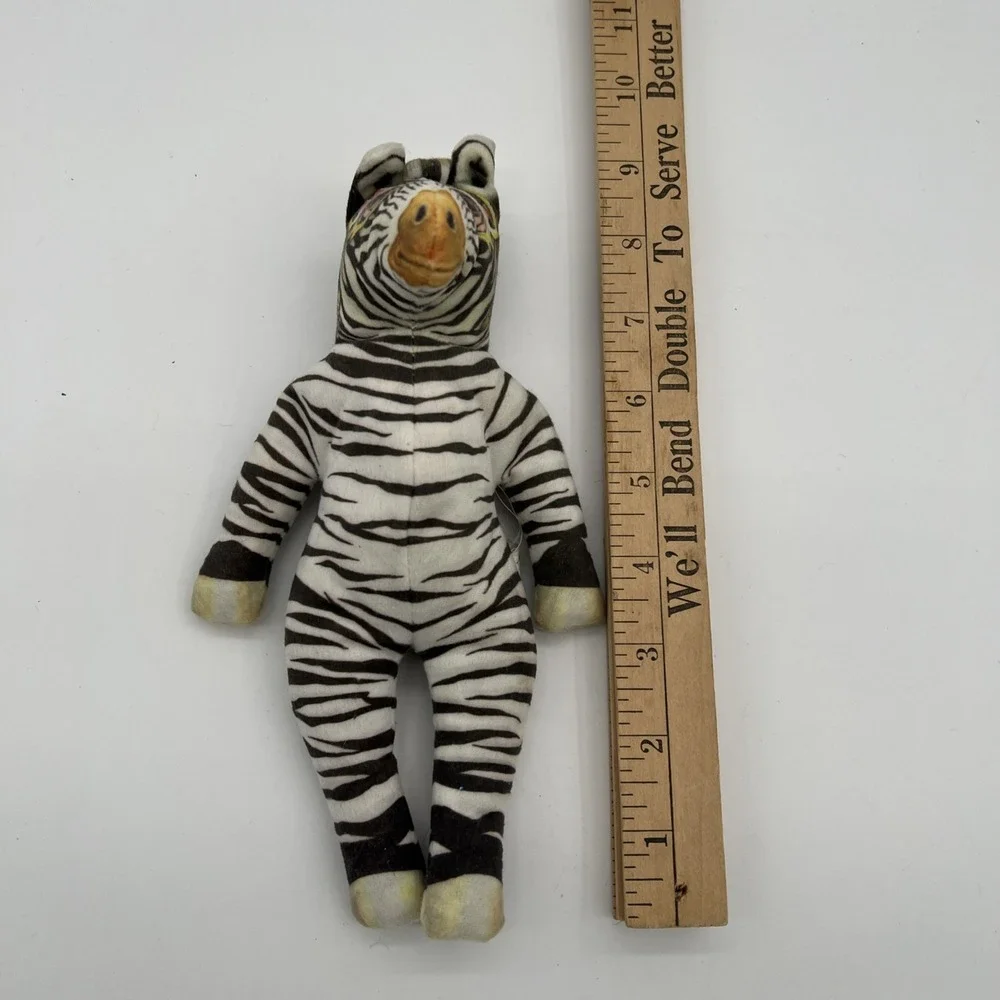 Vintage 1992 The Toy Works Stuffed Aviator Zebra‎ Pilot Plush Beanie 9
